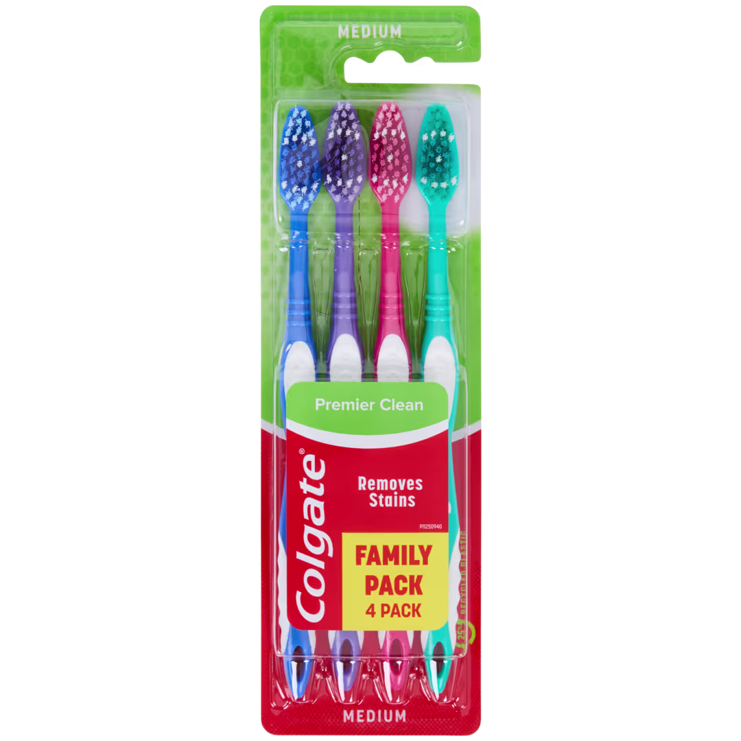Colgate Brosse à dents Triple Action Medium Lot de 4