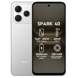 Tecno Spark 40 6.67" 4GB RAM/128GB ROM Android 15 - Titanium grey