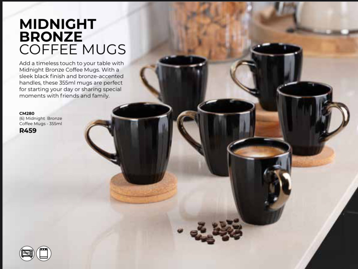 Midnight Bronze Coffee Mugs 355ml x 6_0