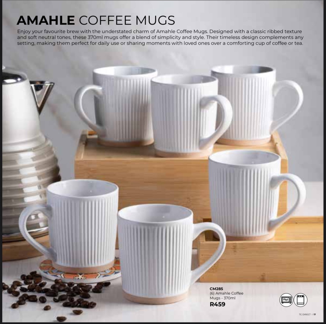 Amahle Coffee Mugs 370ml x 6