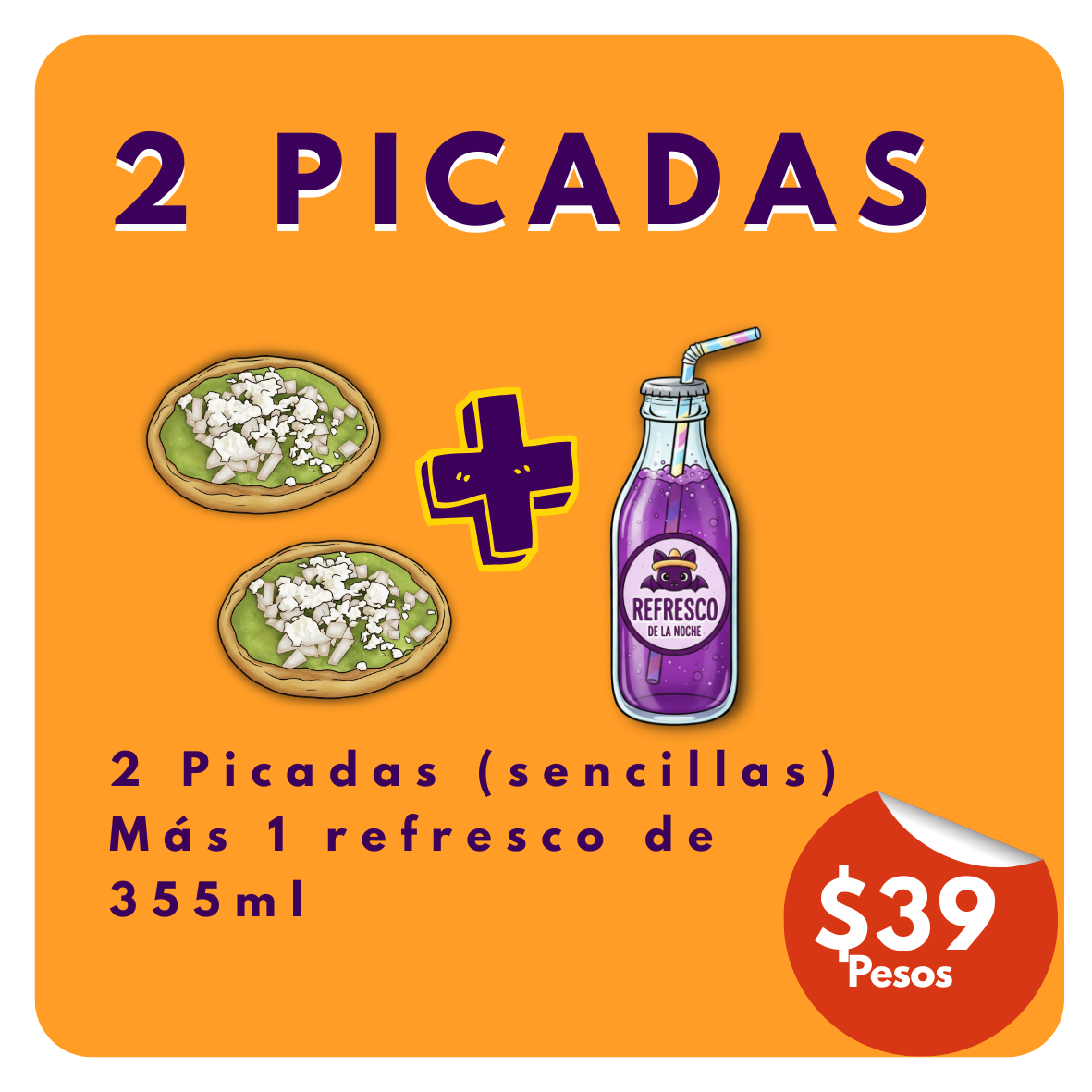 Picadas sencillas (2 + 1 refresco 355ml) _0