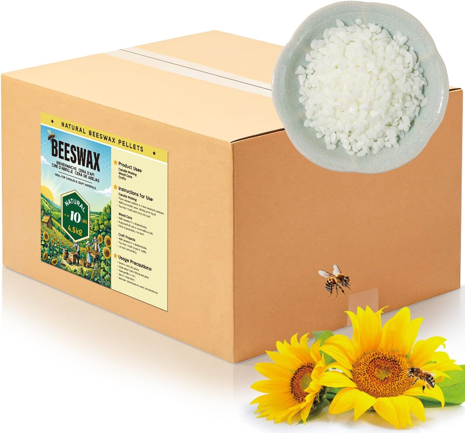 Cera de Abeja  en perlas -Blanca_1