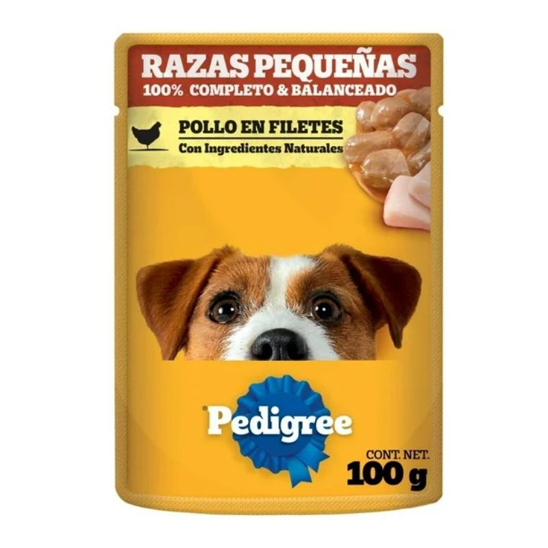 Alimento para perros razas pequeñas Pedigree en Filetes Pollo 100g_0