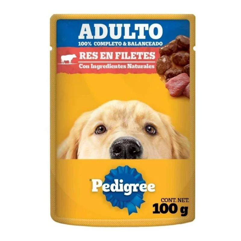 Alimento para perros adultos Pedigree en Filetes Res 100g