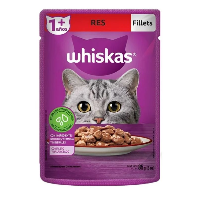 Alimento para gatos adultos Whiskas Fillets Res 85g