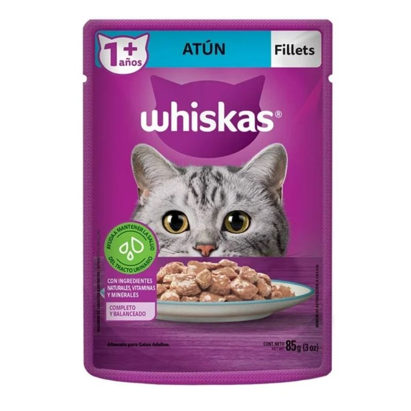 Alimento para gatos adultos Whiskas Fillets Atún 85g