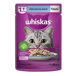 Alimento para gatos adultos Whiskas Fillets Pescado Blanco 85g