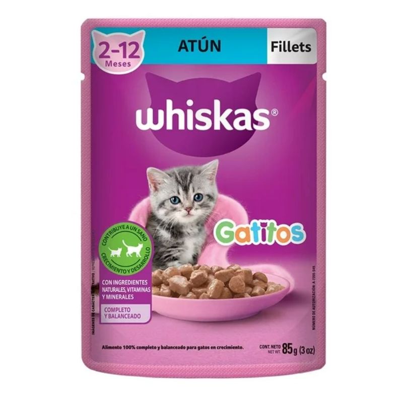 Alimento para gatos Whiskas Gatitos Fillets Atún 85g
