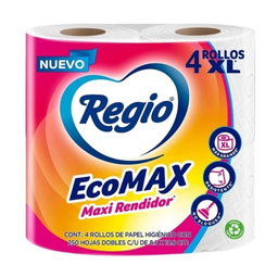 Papel higiénico Regio EcoMax con 4 rollos 