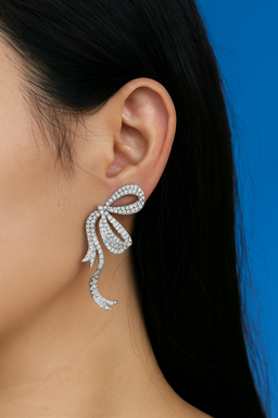 Elaborate bow-shaped earrings 