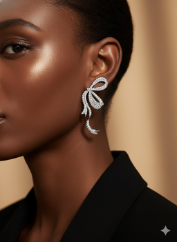 Elaborate bow-shaped earrings 
