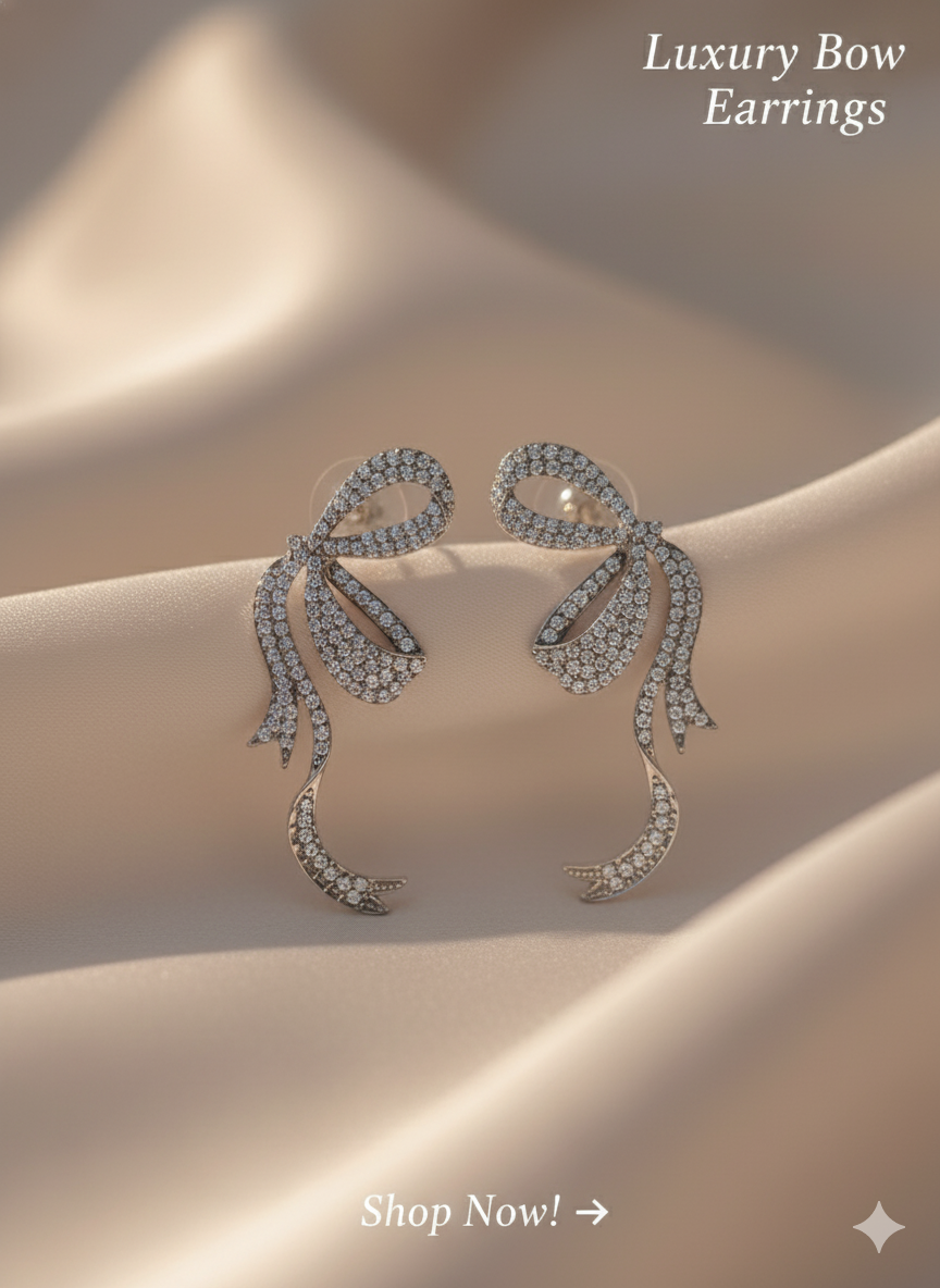 Elaborate bow-shaped earrings _0
