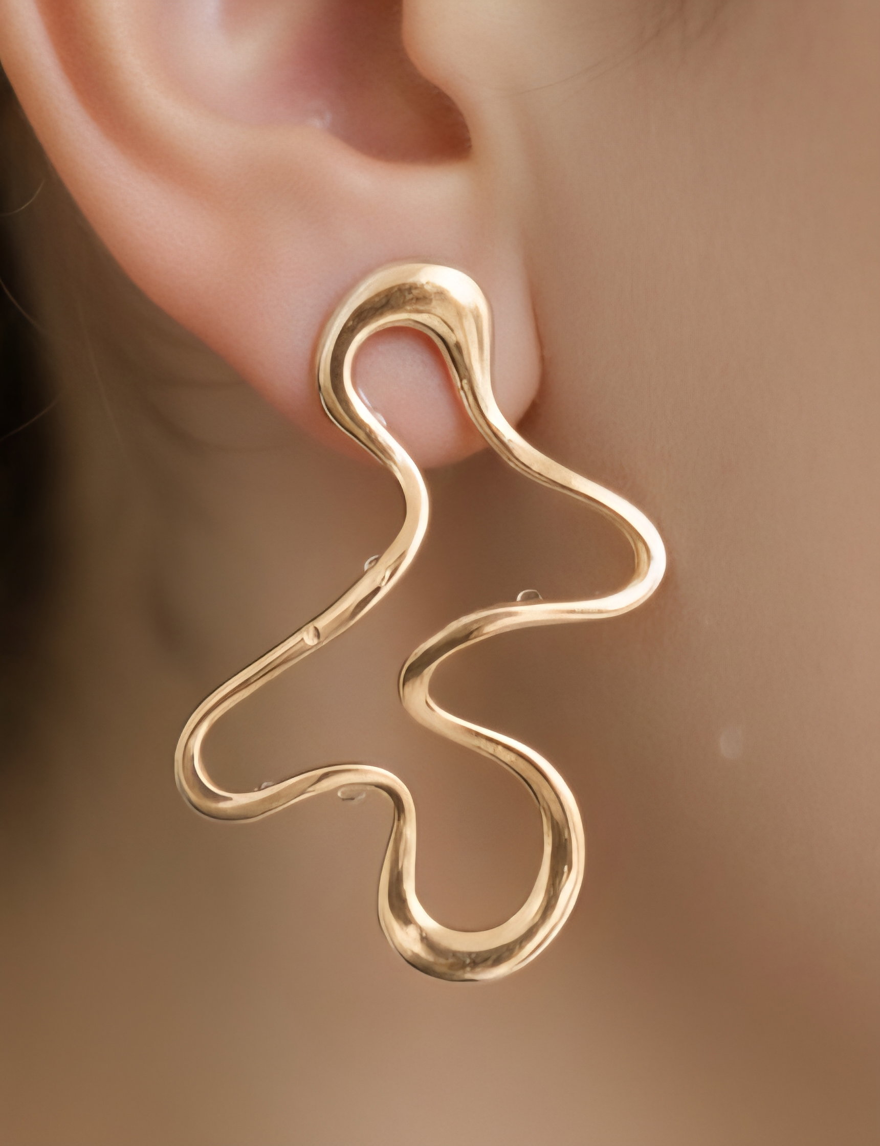 Gold plated abstract earrings _1