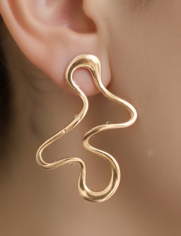 Gold plated abstract earrings 