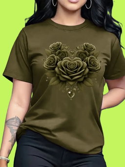 Camiseta Rosas Army Green
