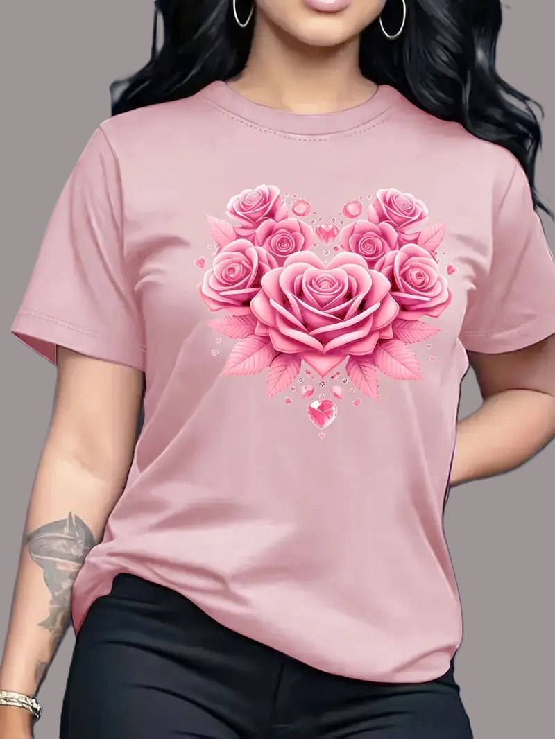 Camiseta Rosas Ligth Pink