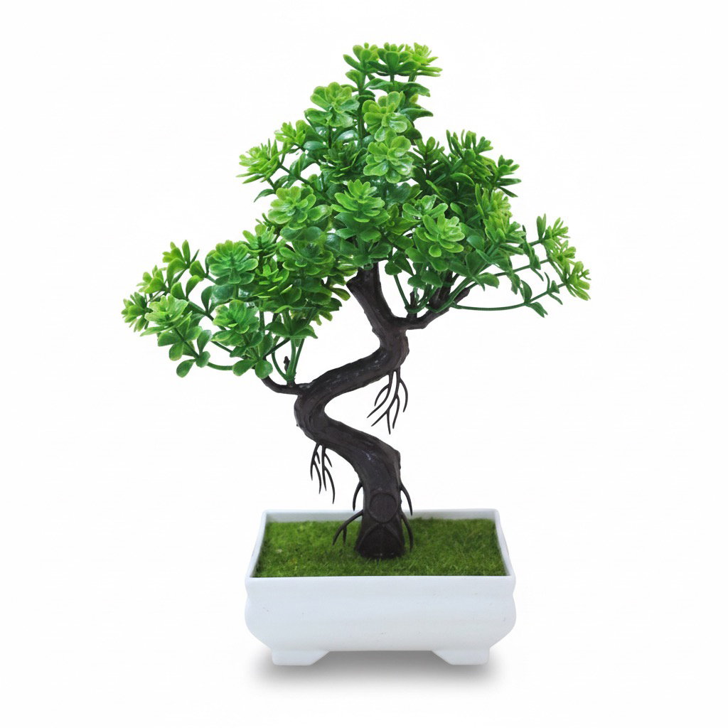 NEW FINE SOLID Artificial Bonsai Ornaments Potted Pine Tree Gum Plastic Potted Plants Artificial Pine Tree Interior Decoration_0