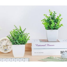 2 Packs Artificial Potted Flowers,Greenery Plants