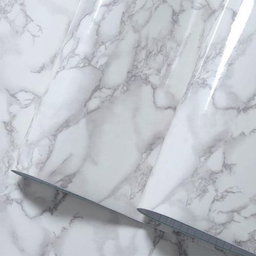 Marble Wall Paper Home Room Decal Decoration-White