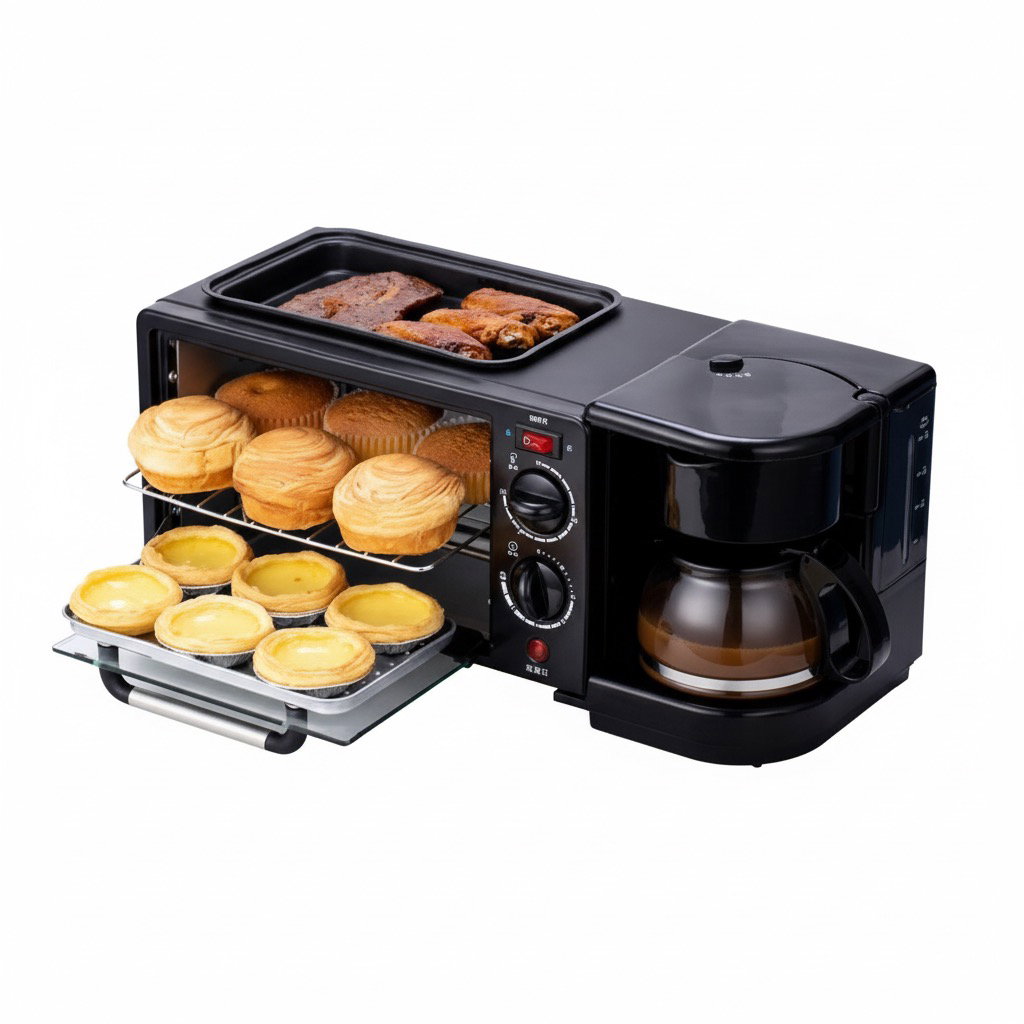 SILVER CREST 3 In 1 Breakfast Maker - Oven, Grill, Coffee Maker