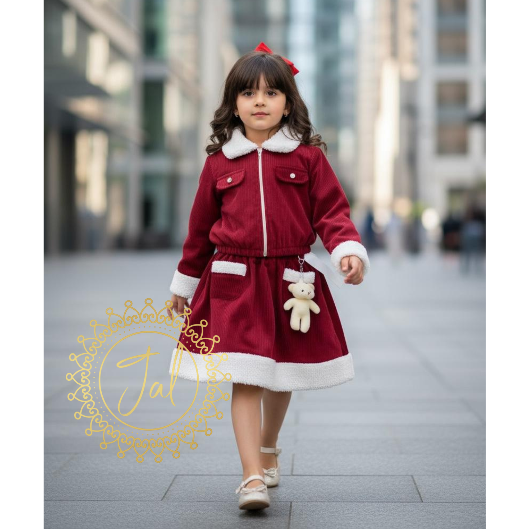 velvet teddy Baby Dress _1