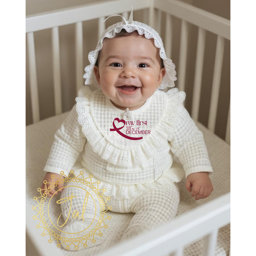 White Newborn Set with bib