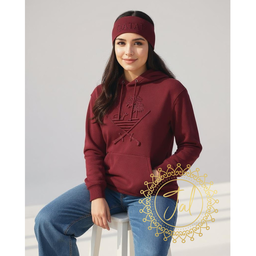 Maroon Qatar Emblem Hoodie 