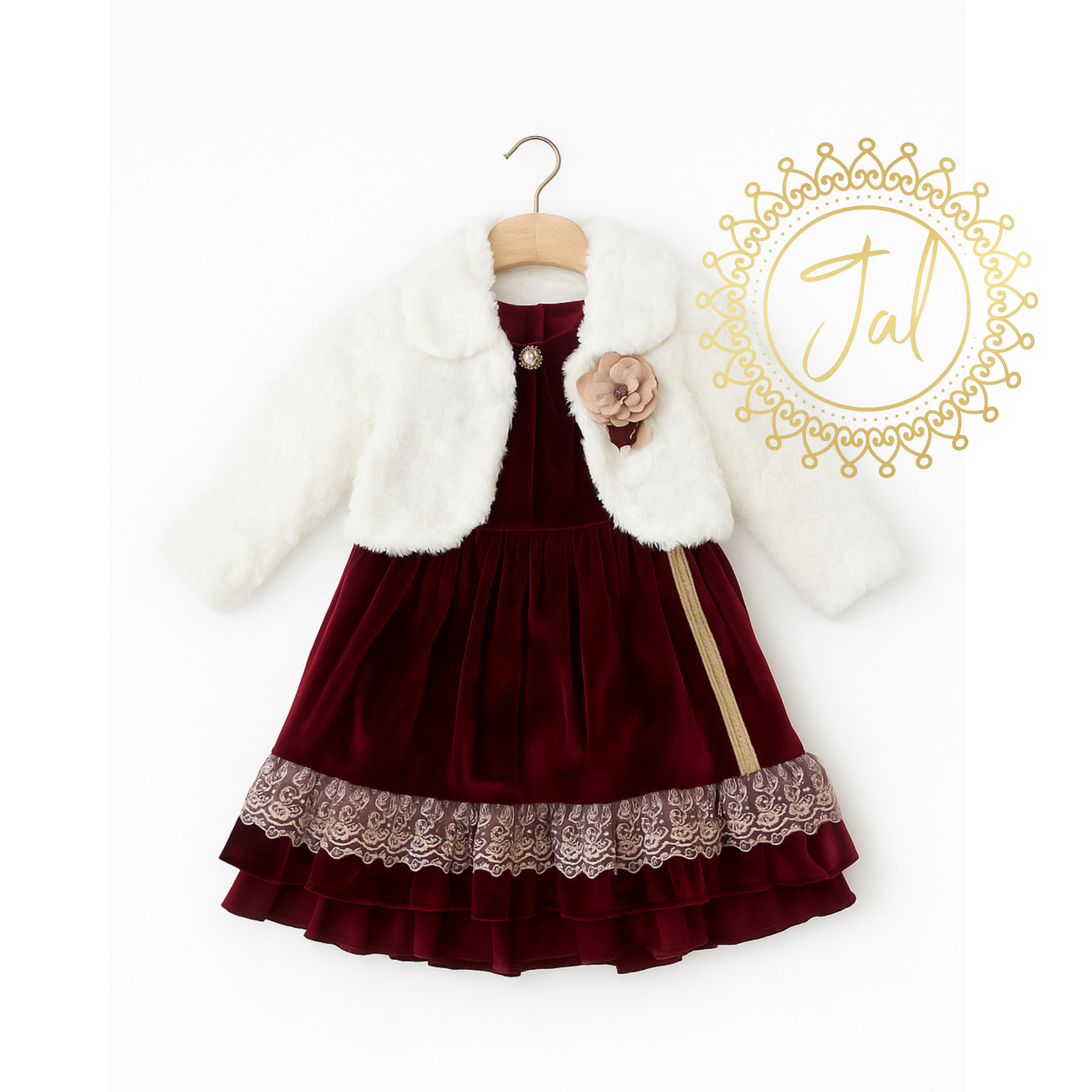 Baby Dress with Fluffy Jacket_1