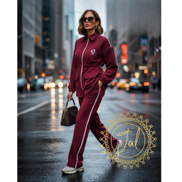 Maroon Zip-Up Tracksuit