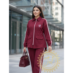 Maroon Zip-Up Tracksuit
