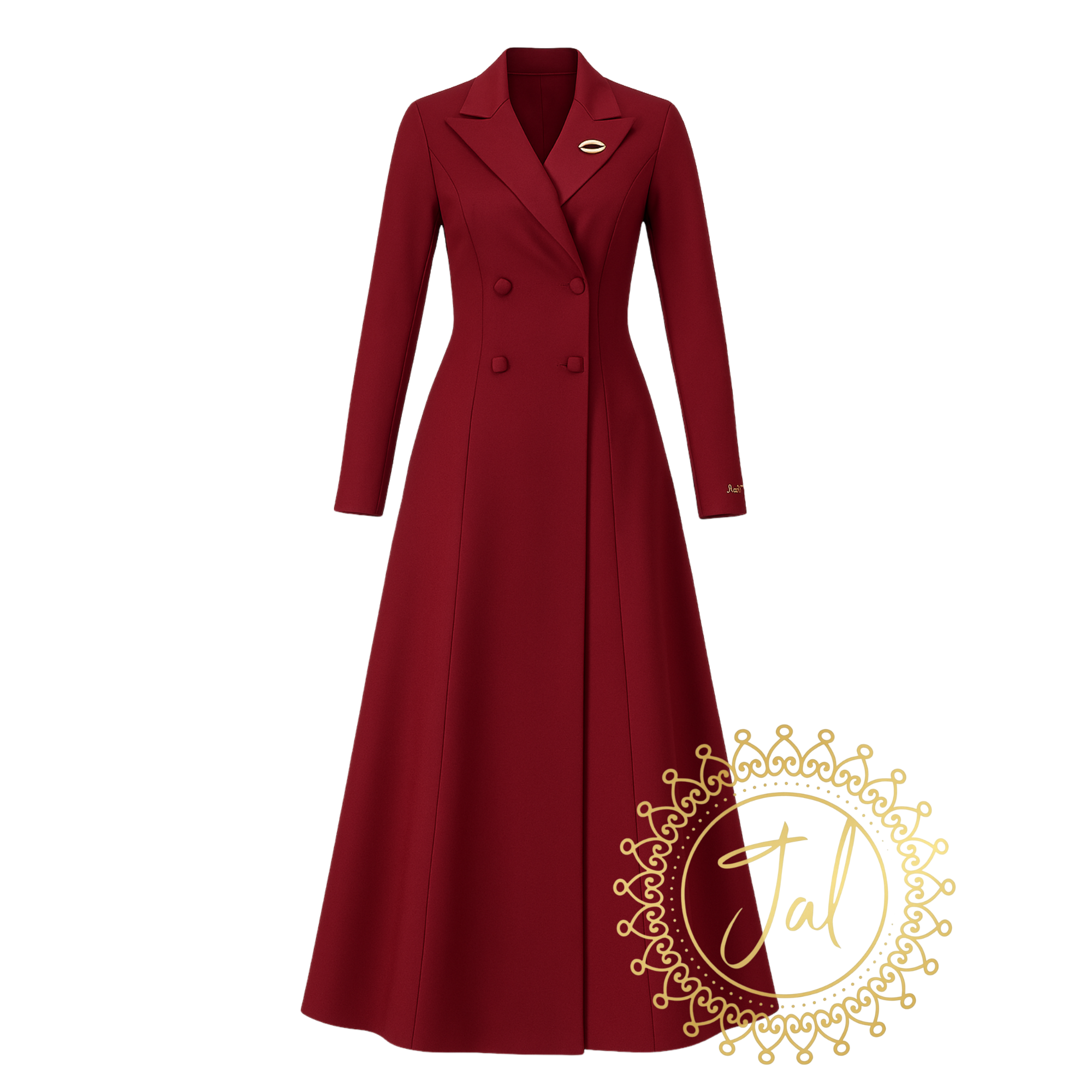Maroon Long Trench Coat abaya_4
