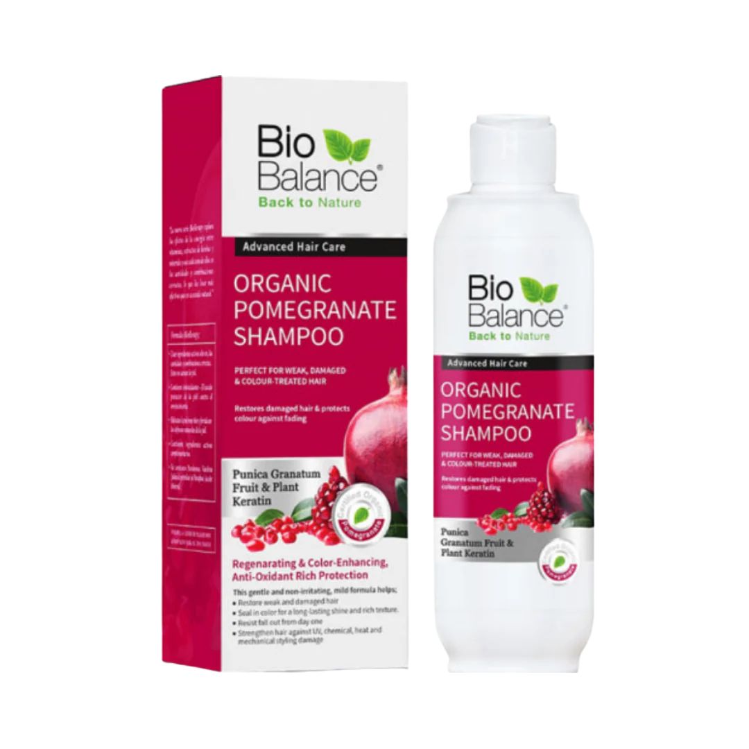 BIO BALANCE ORGANIC POMEGRANATE SHAMPOO - 330 ML | بايو بالانس شامبو للشعر المصبوغ بالرمان - 330 مل