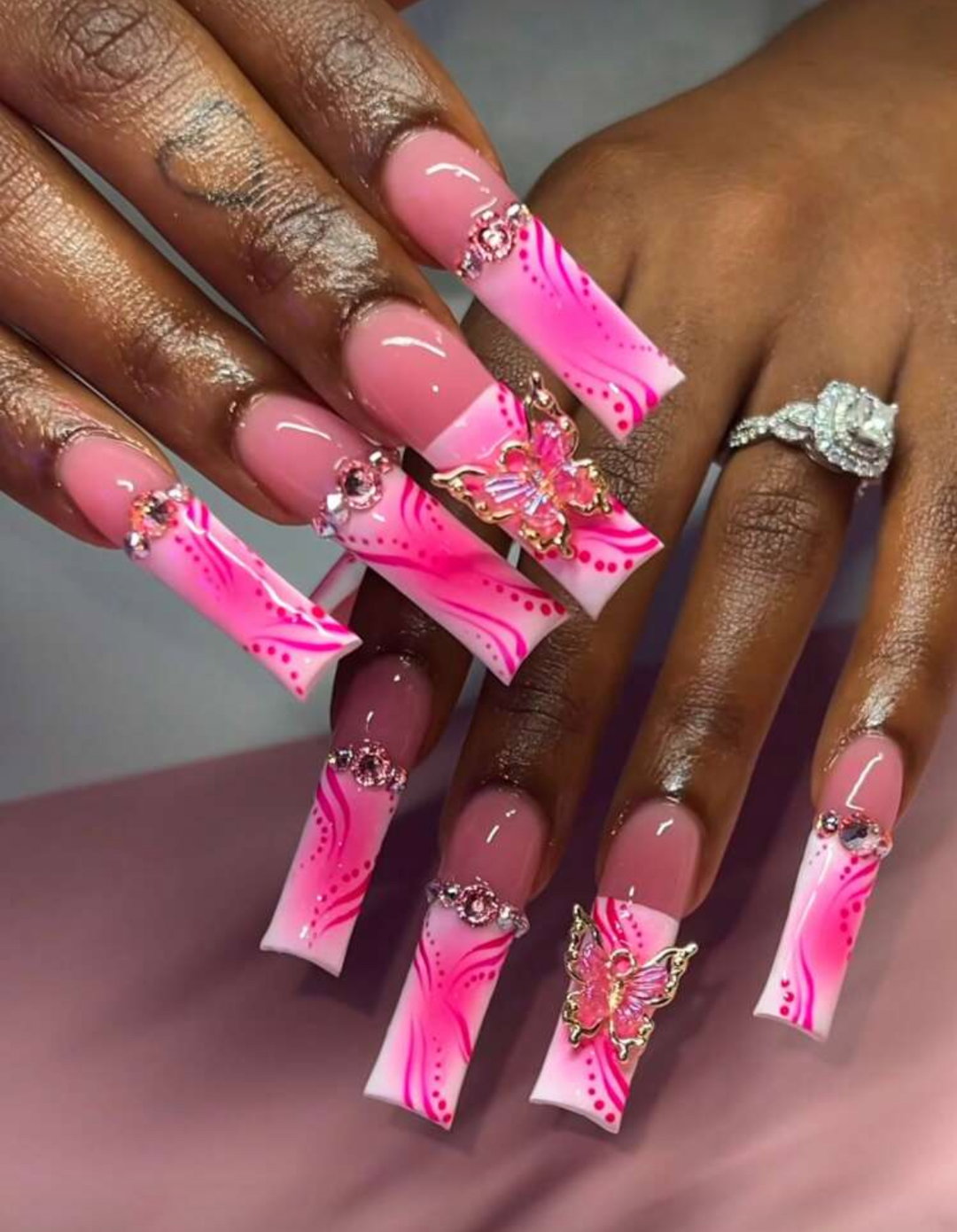 Pink Butterfly Dream Press-Ons