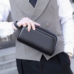 Sac pour homme de haute qualité Élégante en Cuir Noir – L’Alliée du Gentleman Moderne