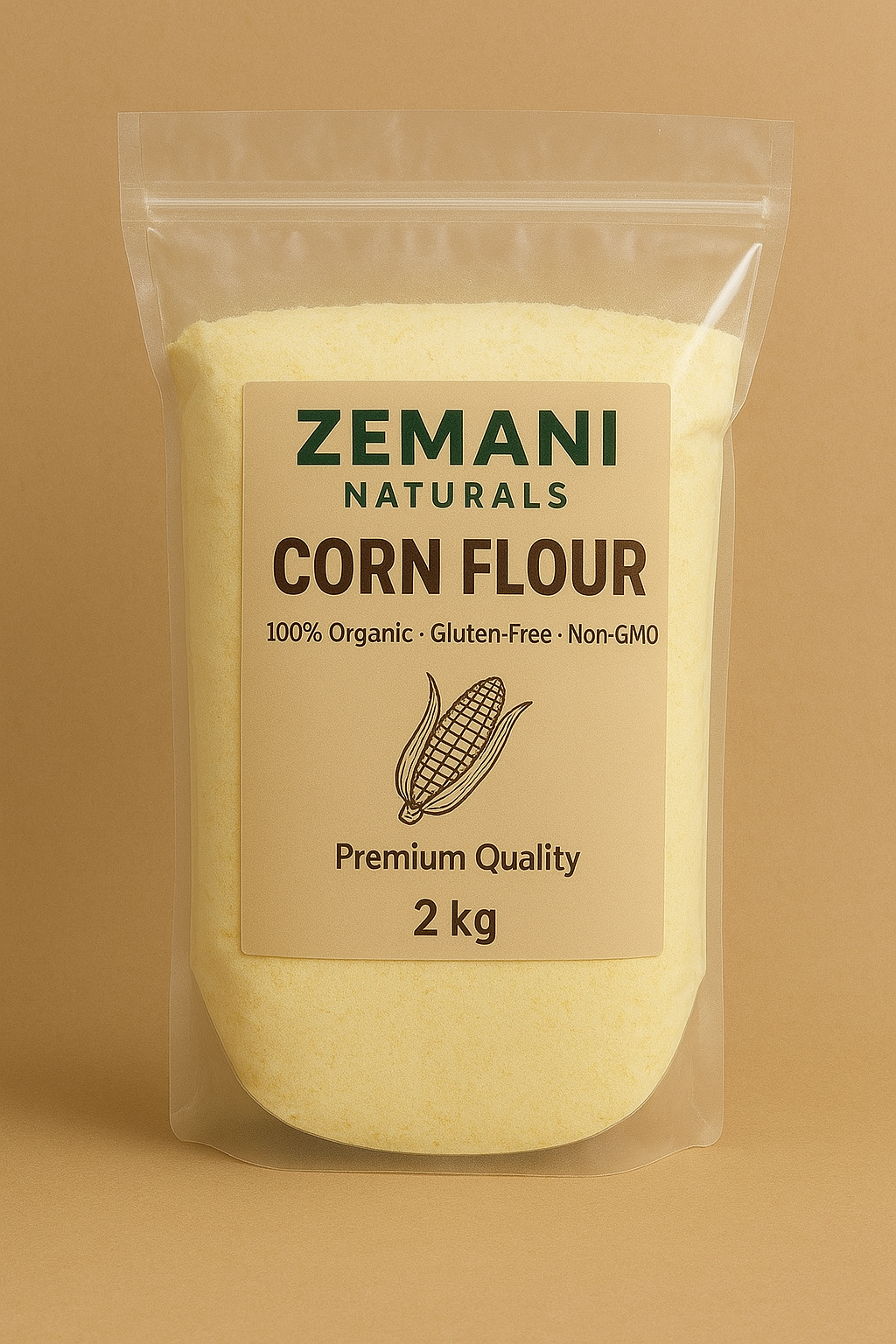 Zemani Naturals Organic Corn Flour (2kg)