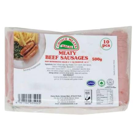 Choice meats beef sausage 500g
