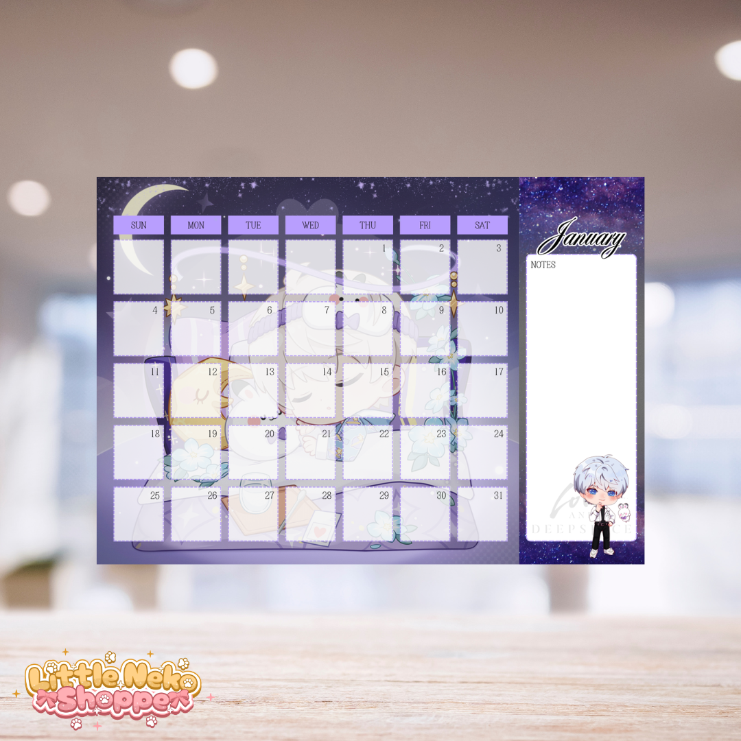 A4 Love and Deepspace 2026 Flat Lay Desk Calendar_2