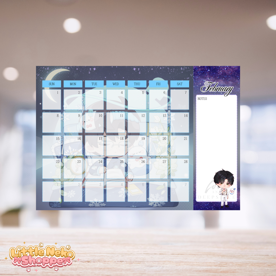 A4 Love and Deepspace 2026 Flat Lay Desk Calendar_3