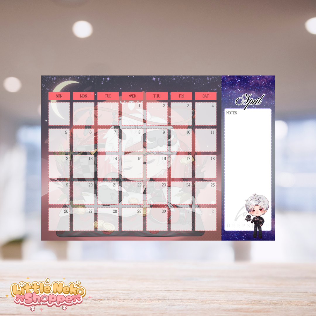 A4 Love and Deepspace 2026 Flat Lay Desk Calendar_4