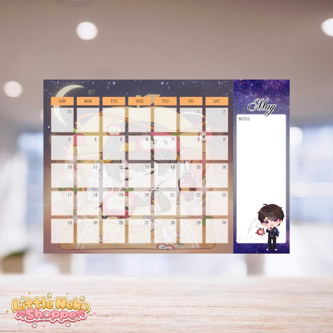 A4 Love and Deepspace 2026 Flat Lay Desk Calendar_5