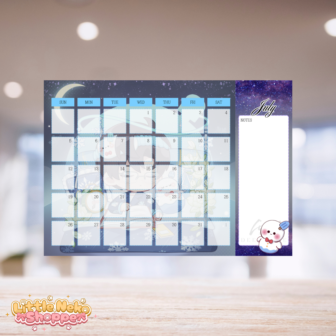 A4 Love and Deepspace 2026 Flat Lay Desk Calendar_7