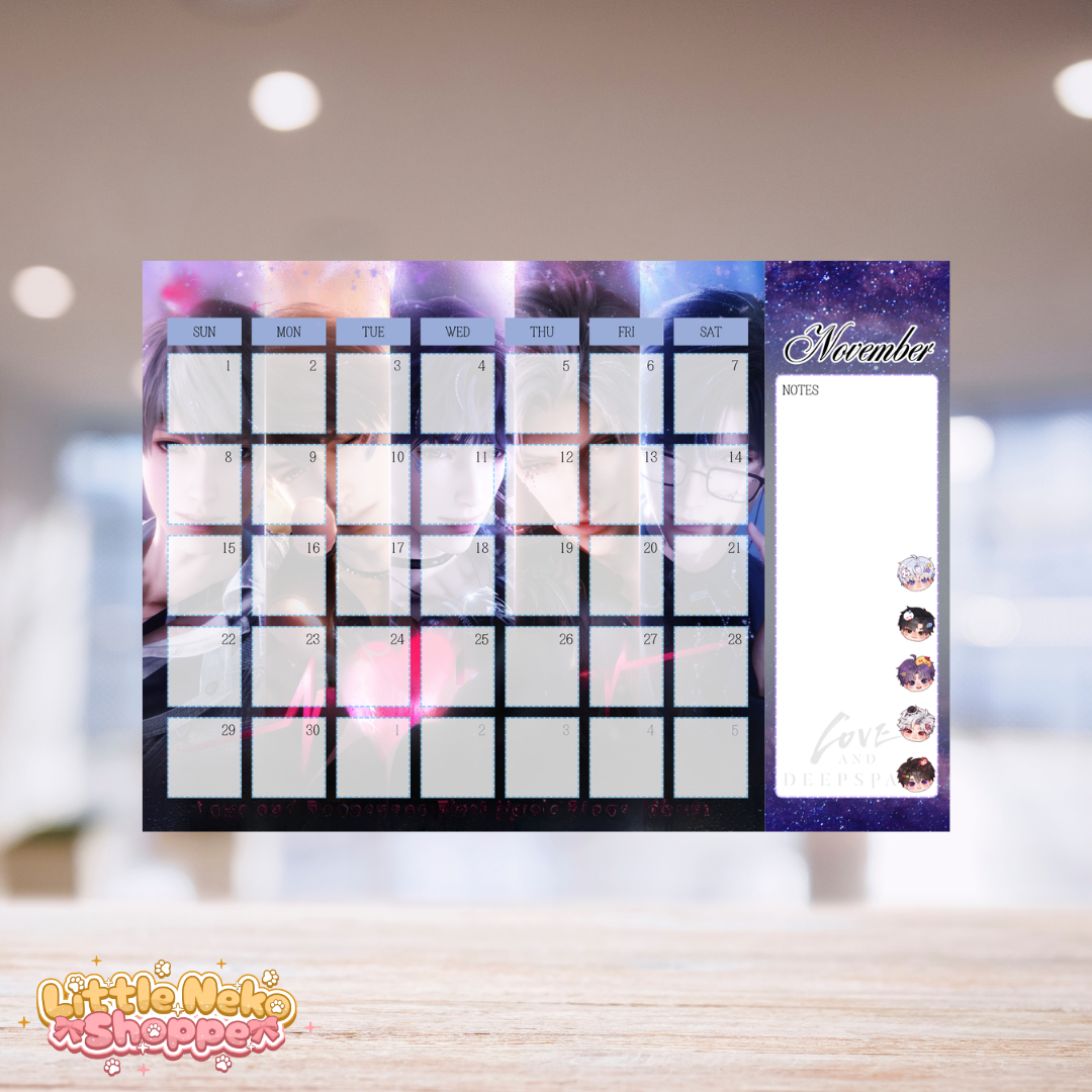 A4 Love and Deepspace 2026 Flat Lay Desk Calendar_12