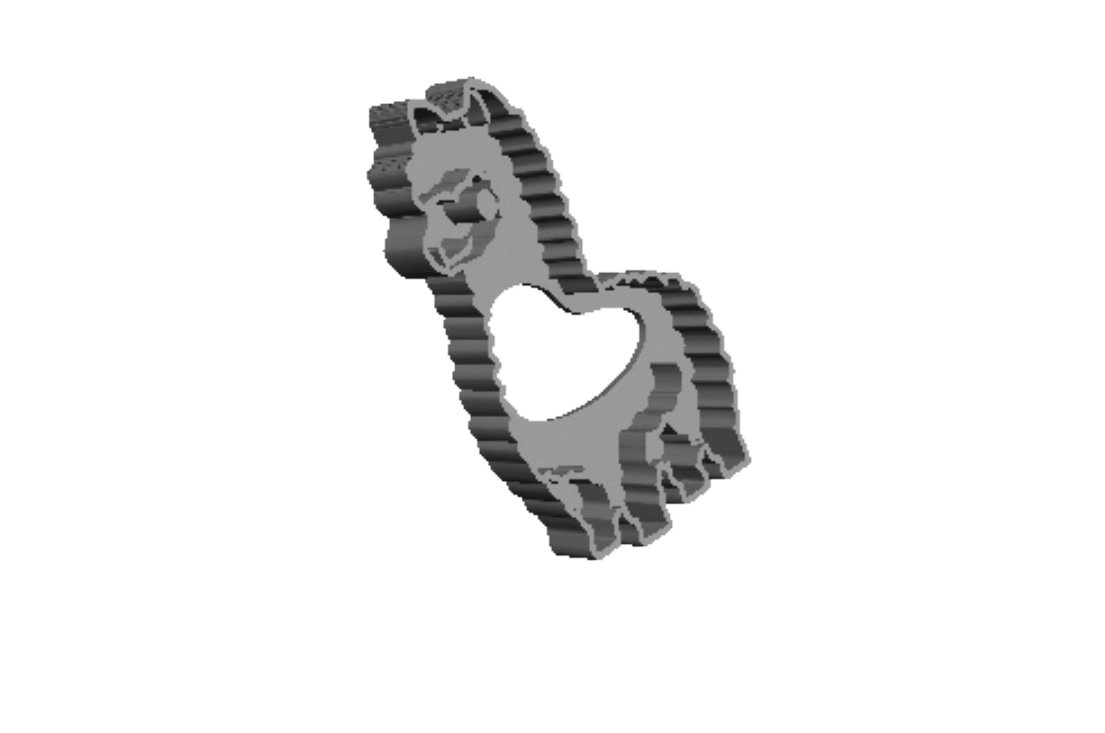 Lama with heart outline Cookie Cutter