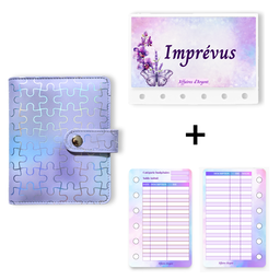 💜 Classeur A7 puzzle lavande holographique