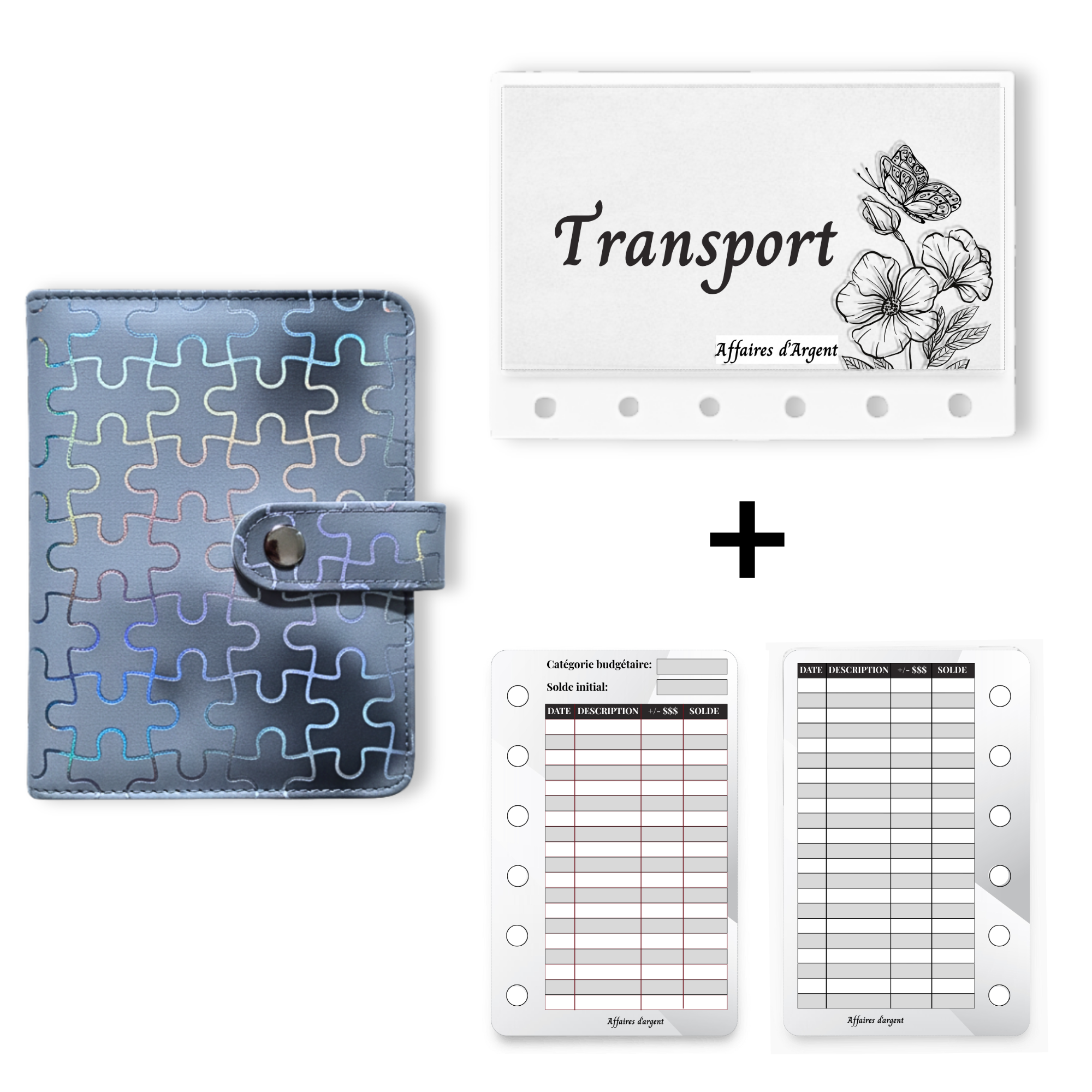 🖤 Classeur A7 puzzle gris holographique_10