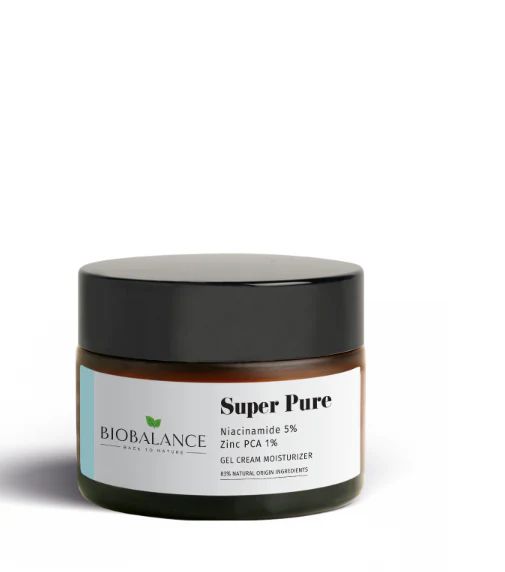 BIO BALANCE SUPER PURE PURIFYING CREAM-GEL WITH NIACINAMIDE 5% + ZINC PCA 1% FOR OILY OR MIXED SKIN - 50ML | بايو بلنص كريم للبشرة الدهنية و المختلطة نياسيناميد ٥٪ + زنك ١٪ - 50 مل