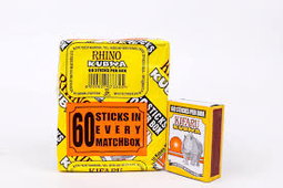 Rhino kubwa matchbox - Pack of 10 matchboxes
