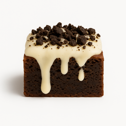 Brownie sauce chocolat blanc + brisures d'oreo