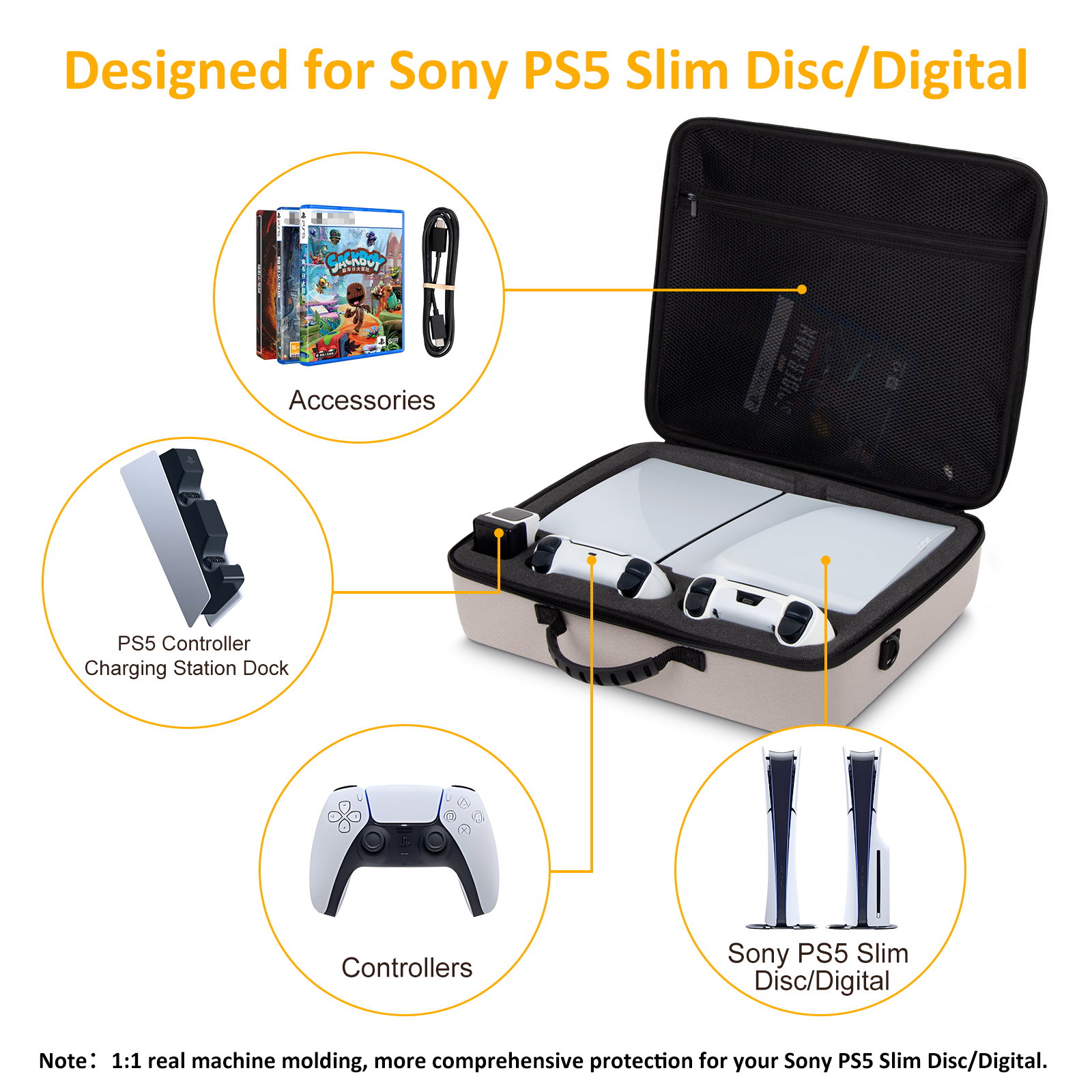 Bolsa de viagem para console PS5 Slim, controle, fone de ouvido e realidade virtual, acessórios para PlayStation 5 Slim_1