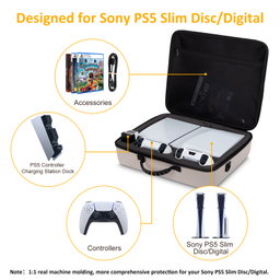 Bolsa de viagem para console PS5 Slim, controle, fone de ouvido e realidade virtual, acessórios para PlayStation 5 Slim